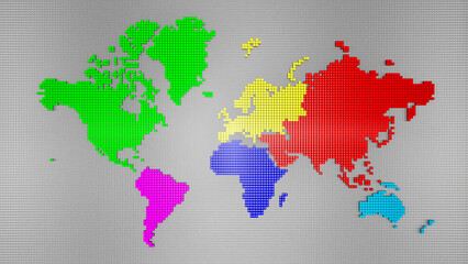 Fototapeta premium Mosaic Continents, Gray glass background