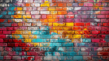 colorful brick wall