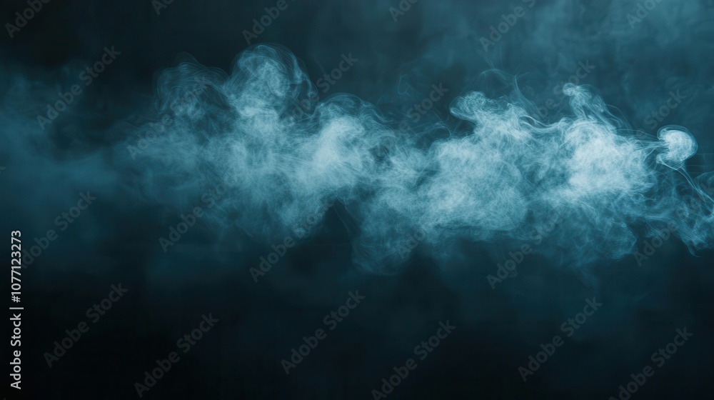 Poster a mesmerizing smoky blue background, creating an ethereal atmosphere that adds depth and intrigue to