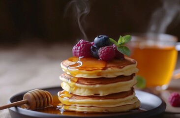 pancakes with berries