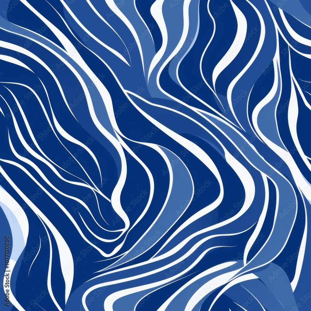 Poster intricate abstract waves formed by varied shades of thin lines creating a unique pattern