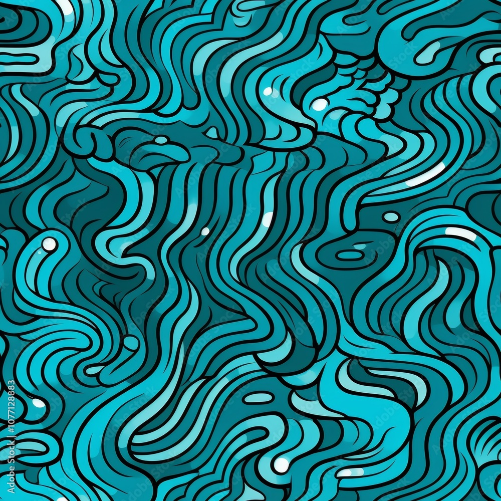Poster abstract waves delicate lines in varied shades create a unique pattern of fluidity and elegance