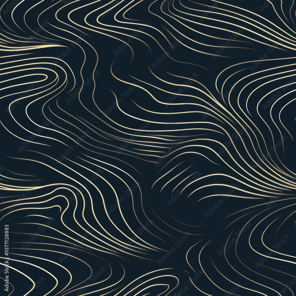 Poster abstract waves delicate lines in varying shades forming a unique pattern of color harmony