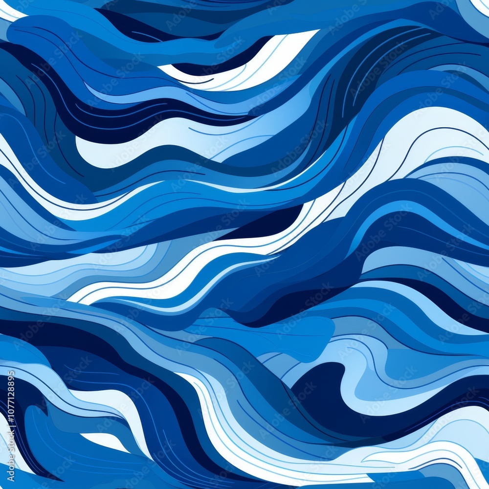 Aufkleber abstract waves delicate lines in varied shades forming a unique pattern of fluidity