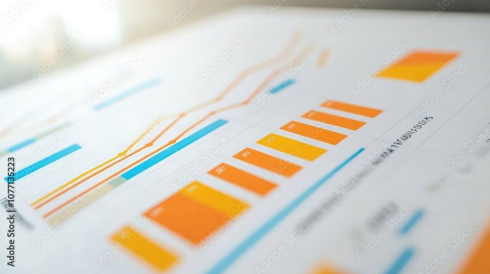 Poster A sleek progress chart design highlights upward trends while providing generous space for statistics and insights against a clean white backdrop.