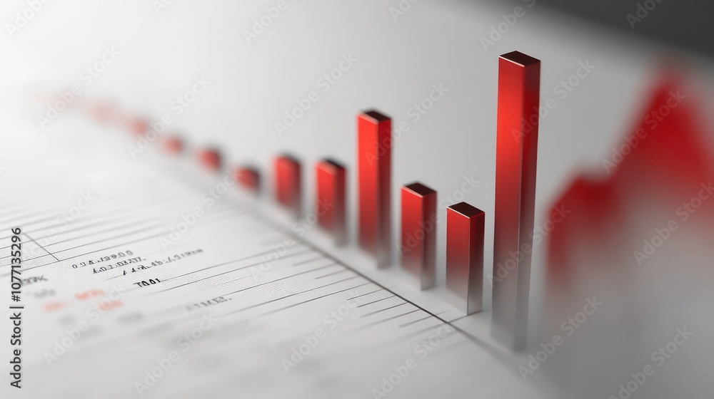 Fototapete a sleek progress chart design highlights upward trends while providing generous space for statistics