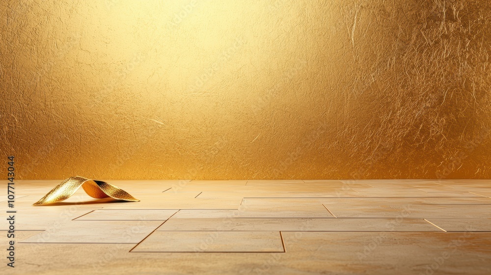 Poster a linear gold gradient with a subtle shimmer effect, adding a touch of elegance and glamour to the b