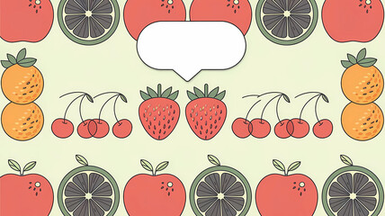 Minimalistic bright illustration of fruits. Food art