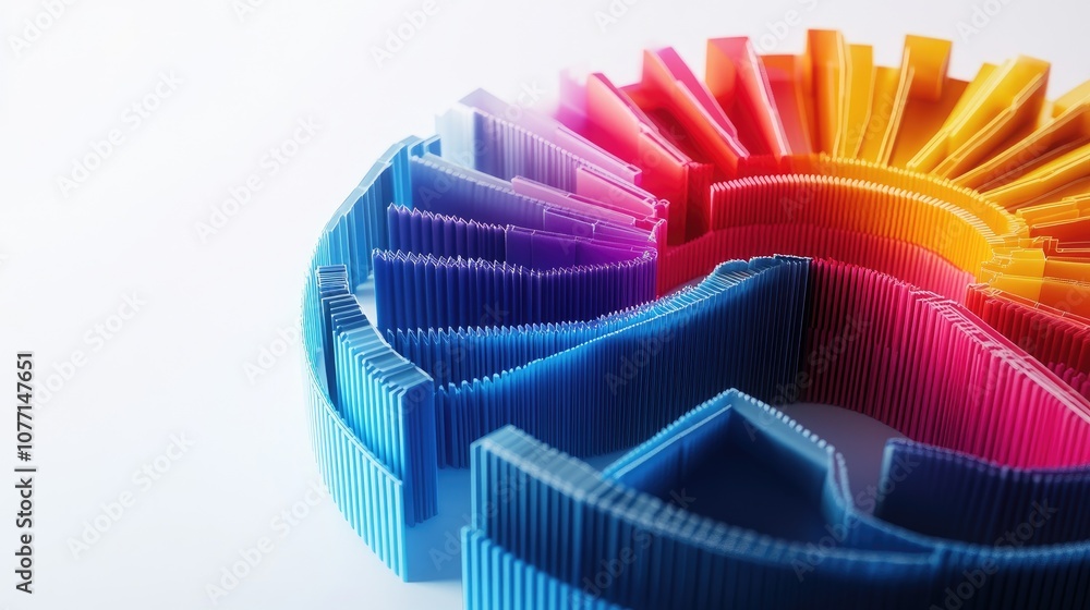 Aufkleber vibrant abstract 3d representation of colorful layers forming a modern art piece, showcasing rainbow
