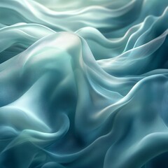 Fototapeta premium Soft Abstract Fluid Shapes in Pastel Green and Blue Hues