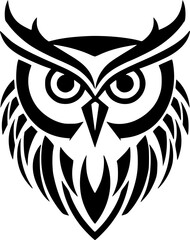 Obraz premium Owl | Black and White Vector illustration