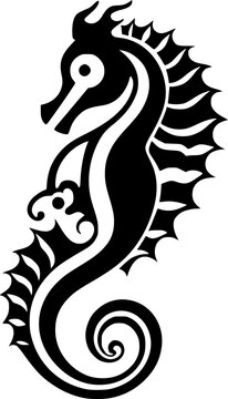 Seahorse | Minimalist and Simple Silhouette - Vector illustration