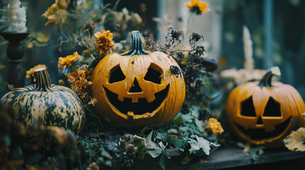 Spooky pumpkin carvings