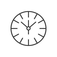 Simple Black and White Clock Outline Icon