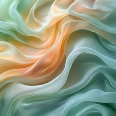 Obraz premium Soft Abstract Fluid Shapes in Pastel Green and Blue Hues