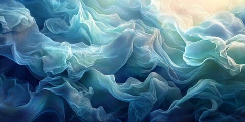 Fototapeta premium Soft pastel abstract waves of flowing fabric in motion