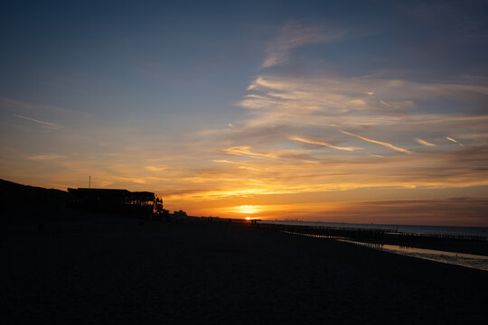 Sonnenuntergang am Strand von Cadzand