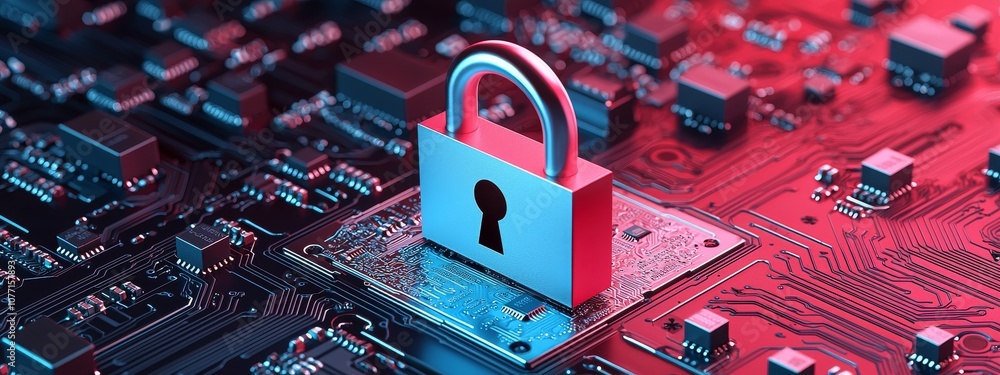 Poster concept of secure connection or cybersecurity service as wide banner design with login and credentia