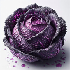 Obraz premium red cabbage isolated on white background
