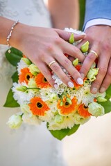 hands of bride and groom