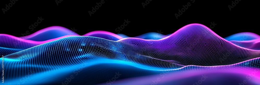 Poster a 3-d digital wave structure. secure cybersecurity data transmission. cyber technology background. 3