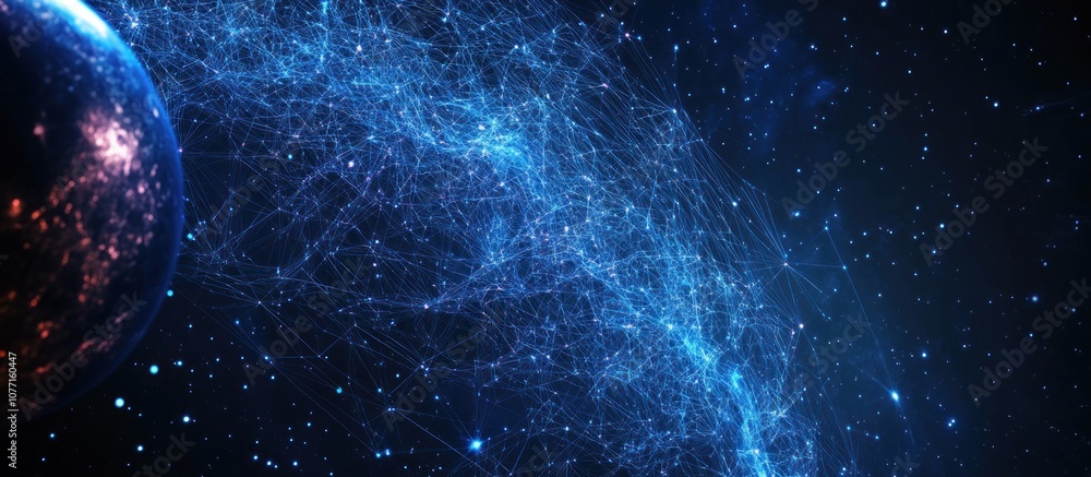 Poster abstract image of a usa map in the form of a starry sky or space