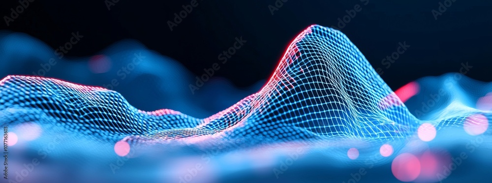 Poster background of illuminated fiber optic connections, a quantum computing network system and a global i