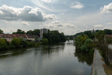 Fototapeta premium Bridge over the Danube river in Vilshofen in Germany