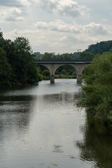 Fototapeta premium Bridge over the Danube river in Vilshofen in Germany