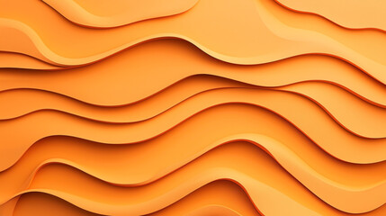 Obraz premium Abstract orange layered wavy design with overlapping curves creating a textured and seamless background pattern.