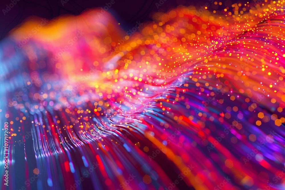 Poster colorful abstract background with dynamic blurry lights creating a vibrant and lively visual display
