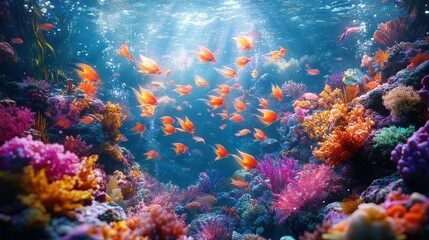 Fototapeta premium coral reef in the blue sea