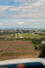 Arrival in Mannheim in Germany with a small plane