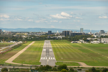 Arrival in Mannheim in Germany with a small plane