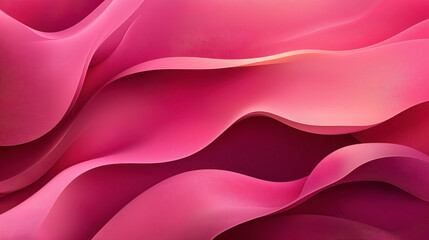 Fototapeta premium Abstract composition of flowing pink and red gradient waves creating a layered, dynamic and fluid background.
