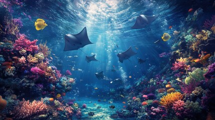 coral reef and fishes