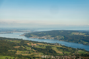 Obraz premium Stein am Rhein area in Switzerland seen from a small plane