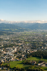 Bregenz area in Austria seen from a small plane