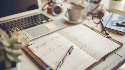 A study planner with a detailed schedule and to-do list laid open on a desk.