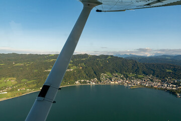 Bregenz in Austria seen from a small plane