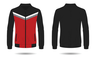 Modern sports jacket mockup front and back view © Ancala