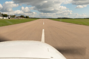 Runway at the local airfield in Aalen in Germany