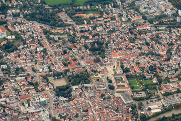 Obraz premium Kempten in Germany seen from a small plane