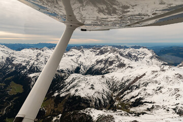 Incredible snow covered alpine panorama in the Vorarlberg region in Austria