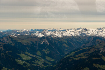 Incredible snow covered alpine panorama in the Vorarlberg region in Austria