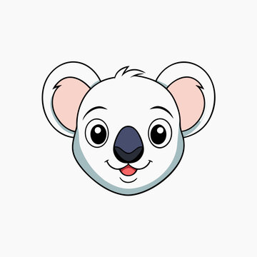 recommend clip art: Out line vector cute Koala head cartoon illustration