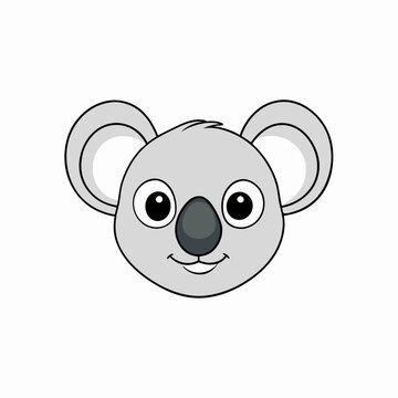 recommend clip art: Out line vector cute Koala head cartoon illustration