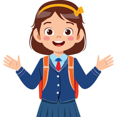 Fototapeta premium Portrait of a happy girl wearing a school uniform