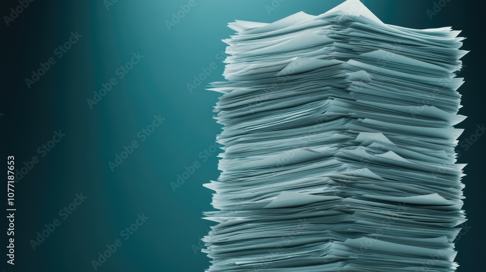 Poster a striking representation of chaotic document management in a modern business environment showcasing