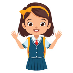 Portrait of a happy girl wearing a school uniform